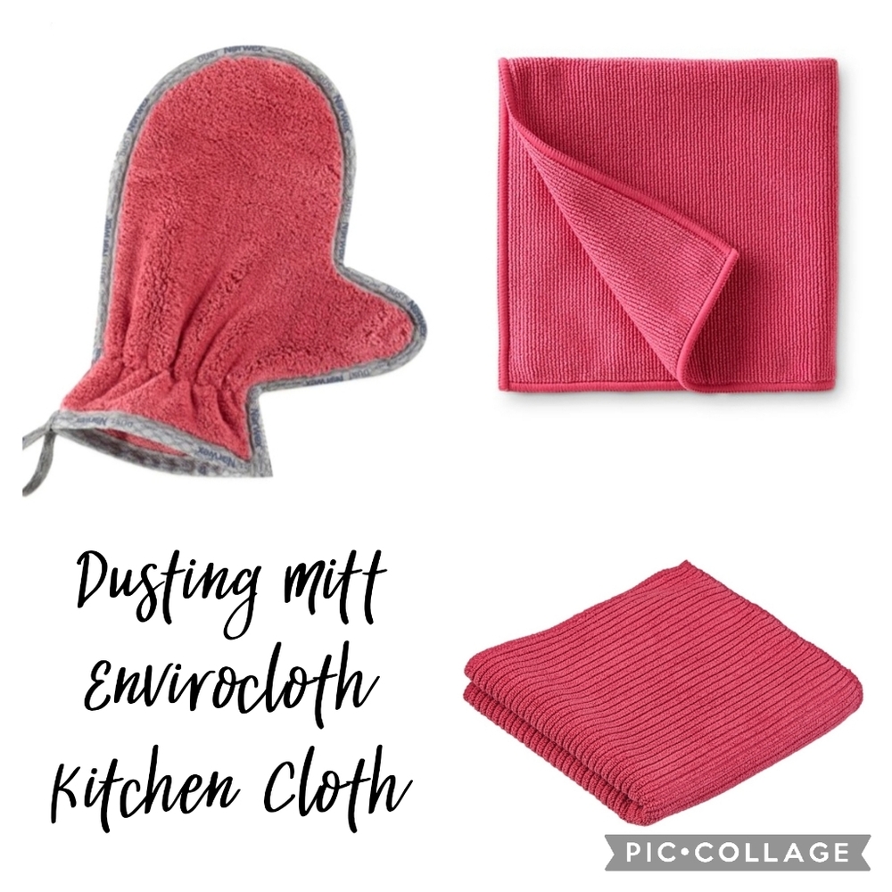 Norwex Dusting Mitt, Envirocloth, & Kitchen Cloth (Pomegranate)